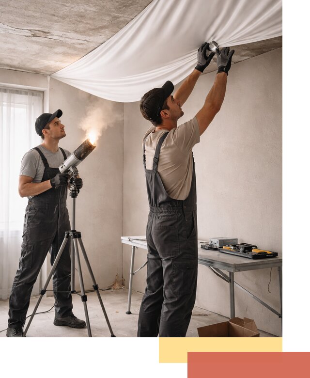 Установка натяжного потолка под ключ в Кунгуре