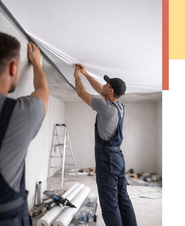 Монтаж матового натяжного потолка в Кунгуре от 4615 руб./м² — быстро и недорого | ОТДЕЛОЧНИК-Кнг