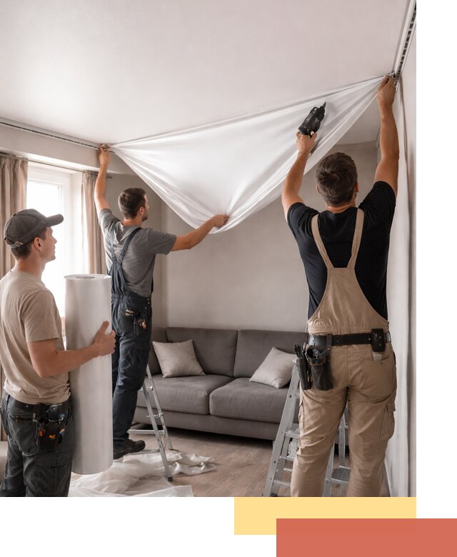 Монтаж сатинового натяжного потолка в Кунгуре качественно и быстро