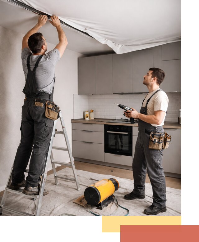 Монтаж натяжного потолка на кухне в Кунгуре