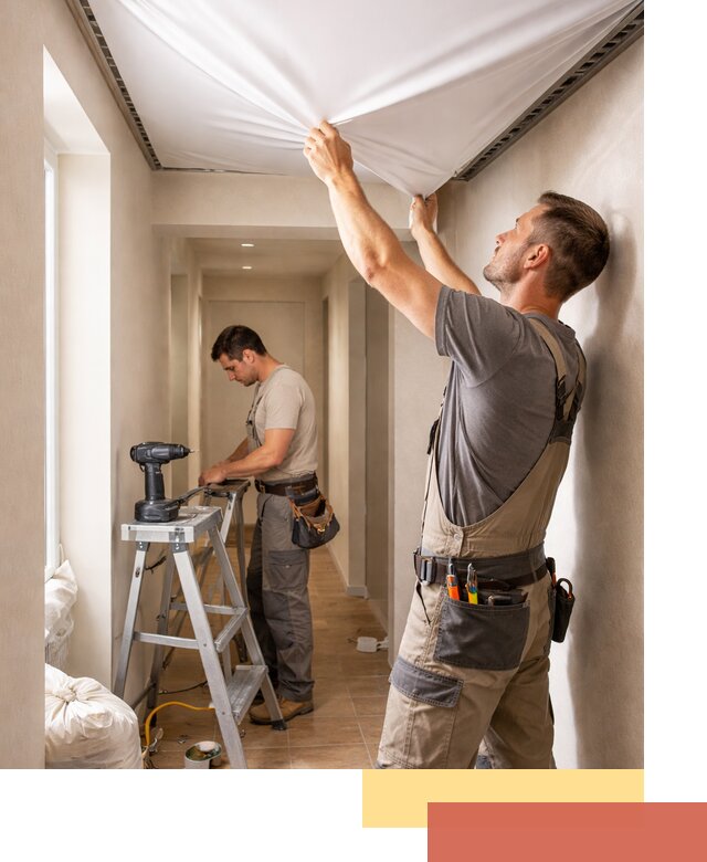 Монтаж натяжного потолка в прихожей в Кунгуре