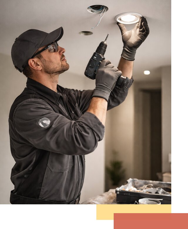 Установка точечных светильников в натяжной потолок в Кунгуре