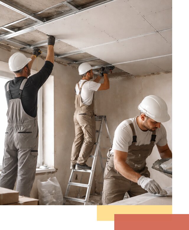 Одноуровневый потолок из гипсокартона в Кунгуре — монтаж и отделка