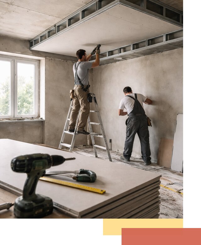 Двухуровневый потолок из гипсокартона в Кунгуре