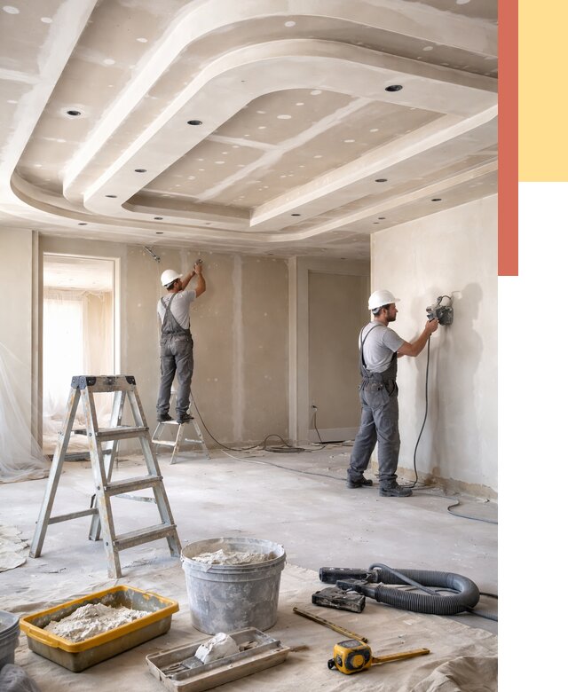 Многоуровневый потолок из гипсокартона в Кунгуре от 769 руб. под ключ | ОТДЕЛОЧНИК-Кнг