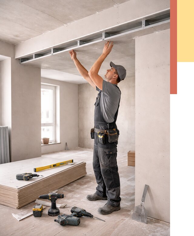 Потолок из гипсокартона с нишей в Кунгуре от 1282 руб. под ключ | ОТДЕЛОЧНИК-Кнг