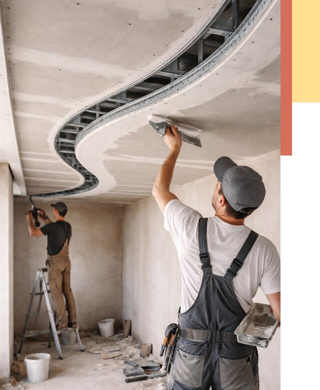 Криволинейный потолок из гипсокартона в Кунгуре от 2154 руб./м2 | ОТДЕЛОЧНИК-Кнг