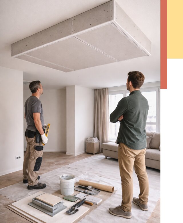 Короб на потолке из гипсокартона в Кунгуре от 2256 руб. — монтаж и услуги под ключ | ОТДЕЛОЧНИК-Кнг