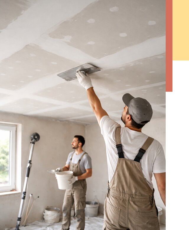 Шпаклевка потолка из гипсокартона в Кунгуре от 3282 руб./м2 — услуги под ключ | ОТДЕЛОЧНИК-Кнг