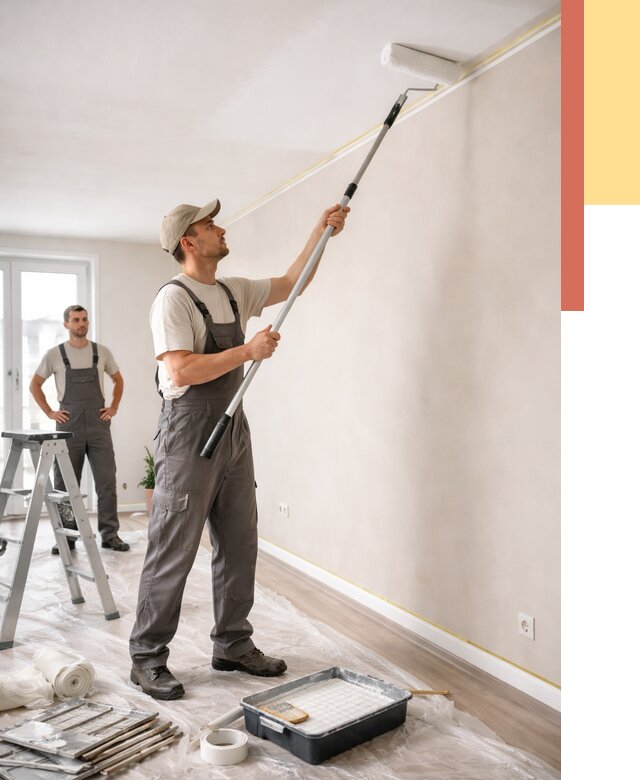 Покраска потолка из гипсокартона в Кунгуре от 4615 руб./м2 — услуги под ключ | ОТДЕЛОЧНИК-Кнг