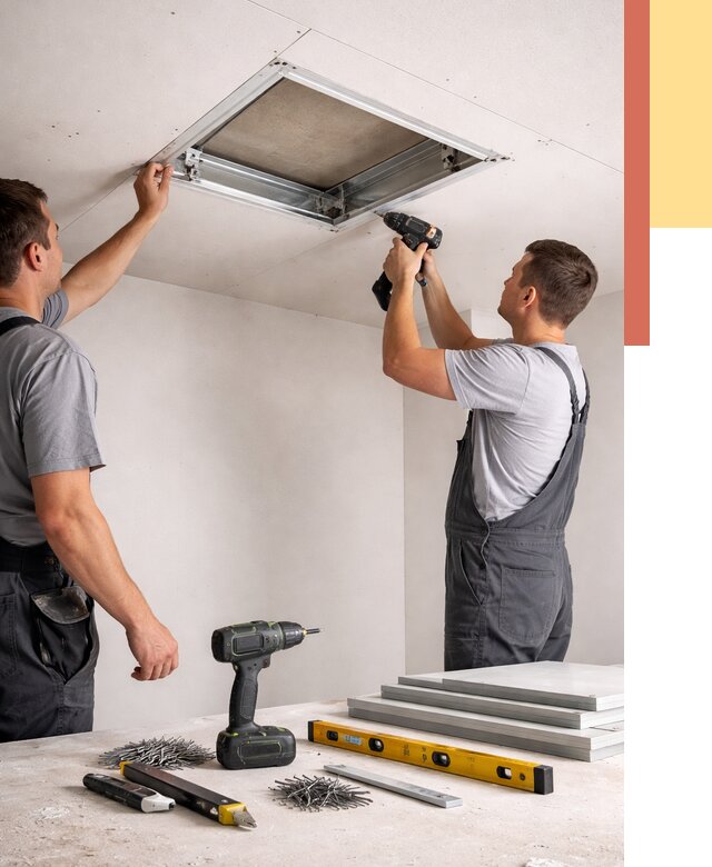 Установка люка в потолок ГКЛ в Кунгуре от 2564 руб. под ключ | ОТДЕЛОЧНИК-Кнг