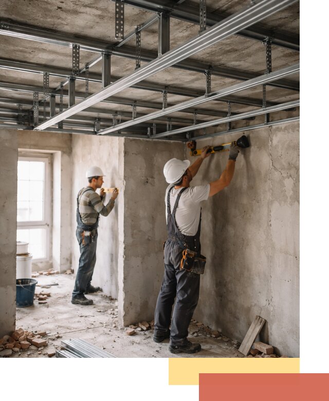 Монтаж каркаса потолка из профильного профиля в Кунгуре