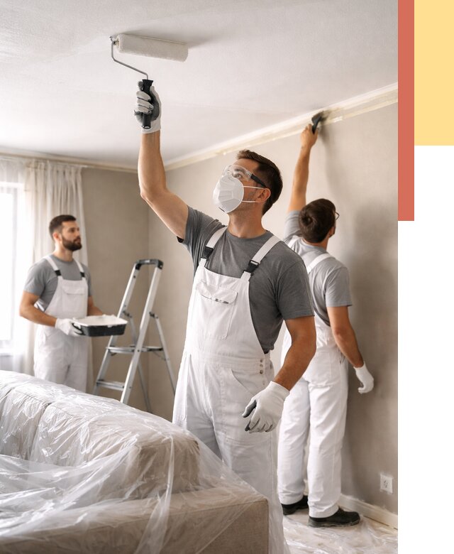 Покраска потолка водоэмельсионной краской в Кунгуре от 2256 руб/м² — услуги под ключ | ОТДЕЛОЧНИК-Кнг