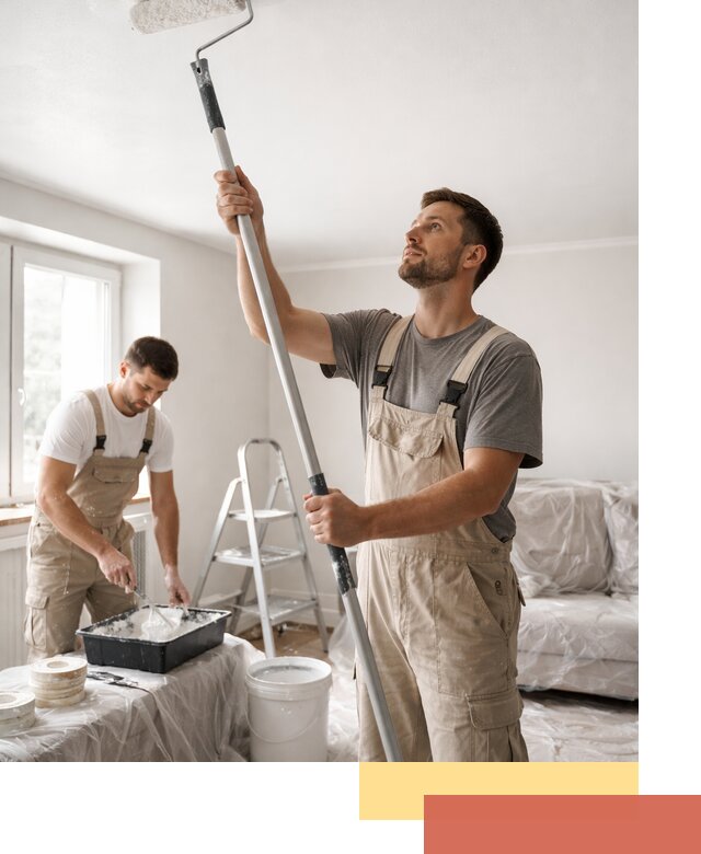 Покраска потолка водоэмульсионной краской в Кунгуре