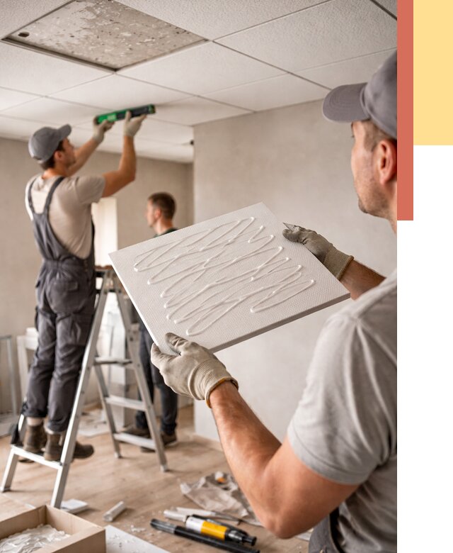 Монтаж потолочной плитки в Кунгуре от 4615 руб. — быстро и недорого | ОТДЕЛОЧНИК-Кнг