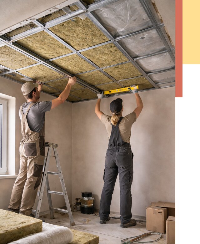 Шумоизоляция потолка в Кунгуре от 1282 руб. под ключ — услуги ОТДЕЛОЧНИК-Кнг